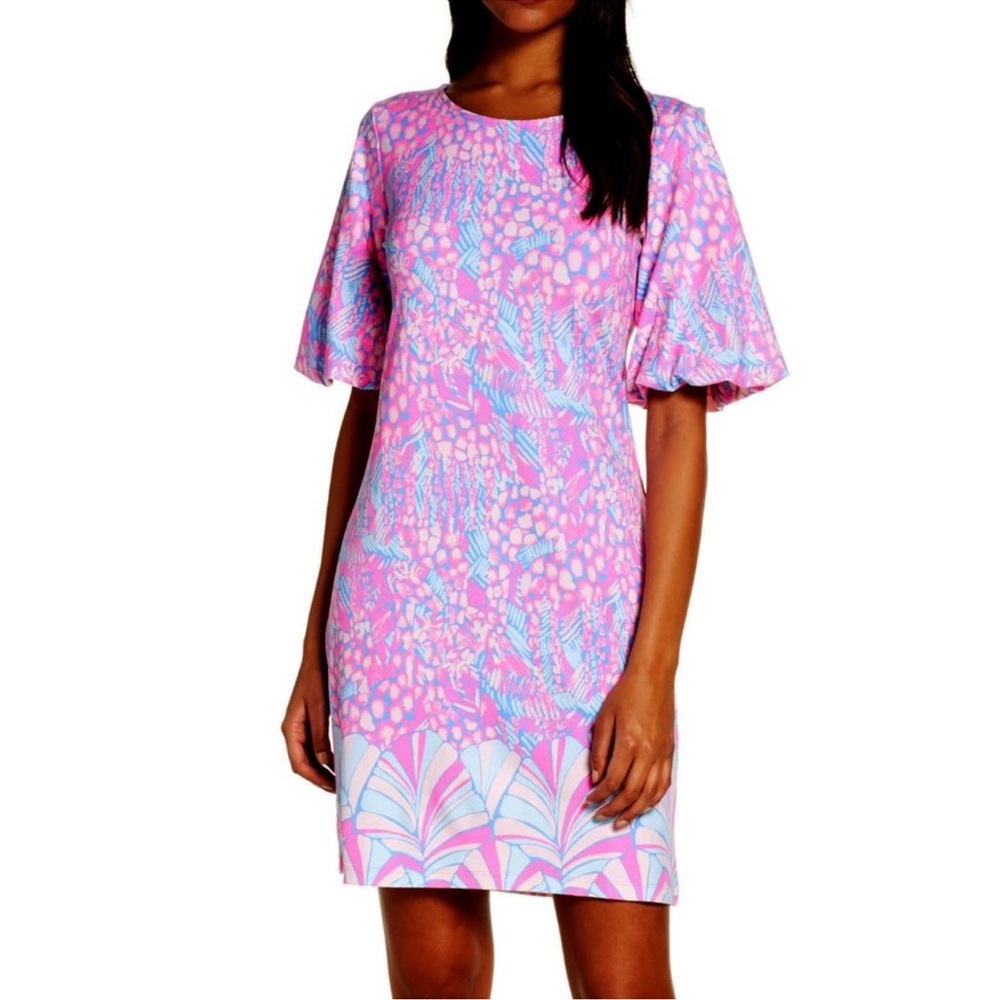 Lilly Pulitzer Britton Dress Puffy Short Sleeve Size S